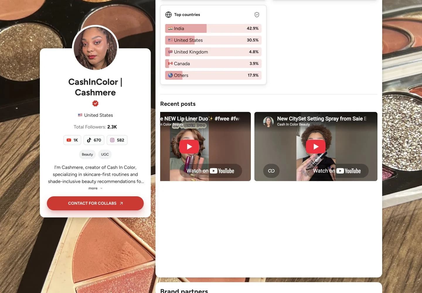Media kit example from CashInColor | Cashmere