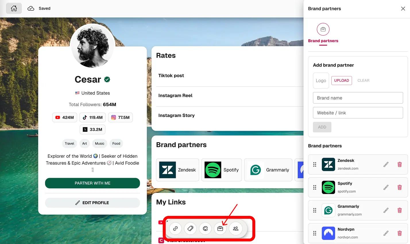 Add brand partners
