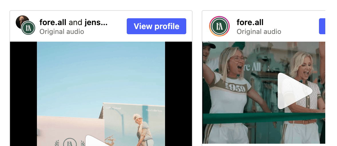 Trecho com publicações do Instagram abaixo da descrição do projeto.