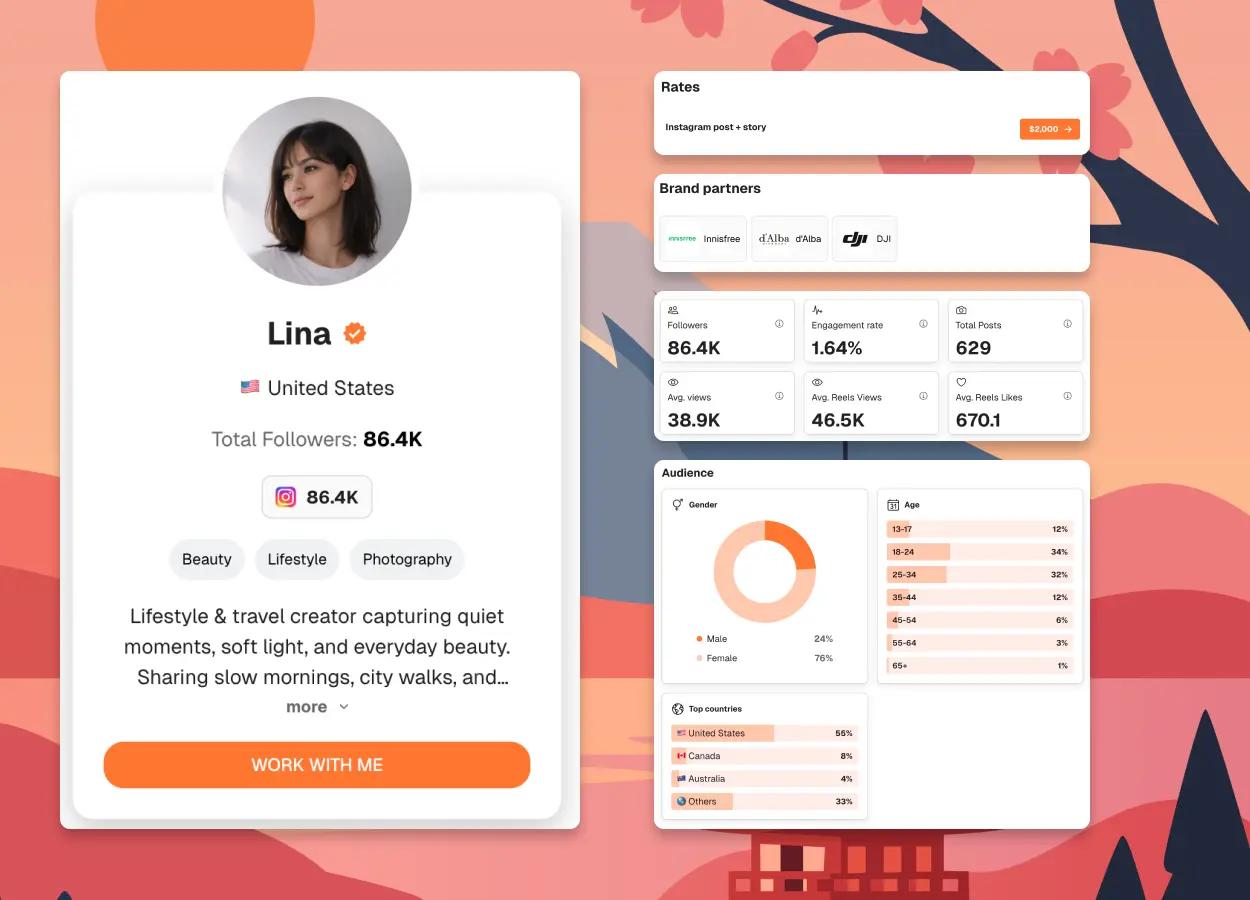 Instagram media kit preview