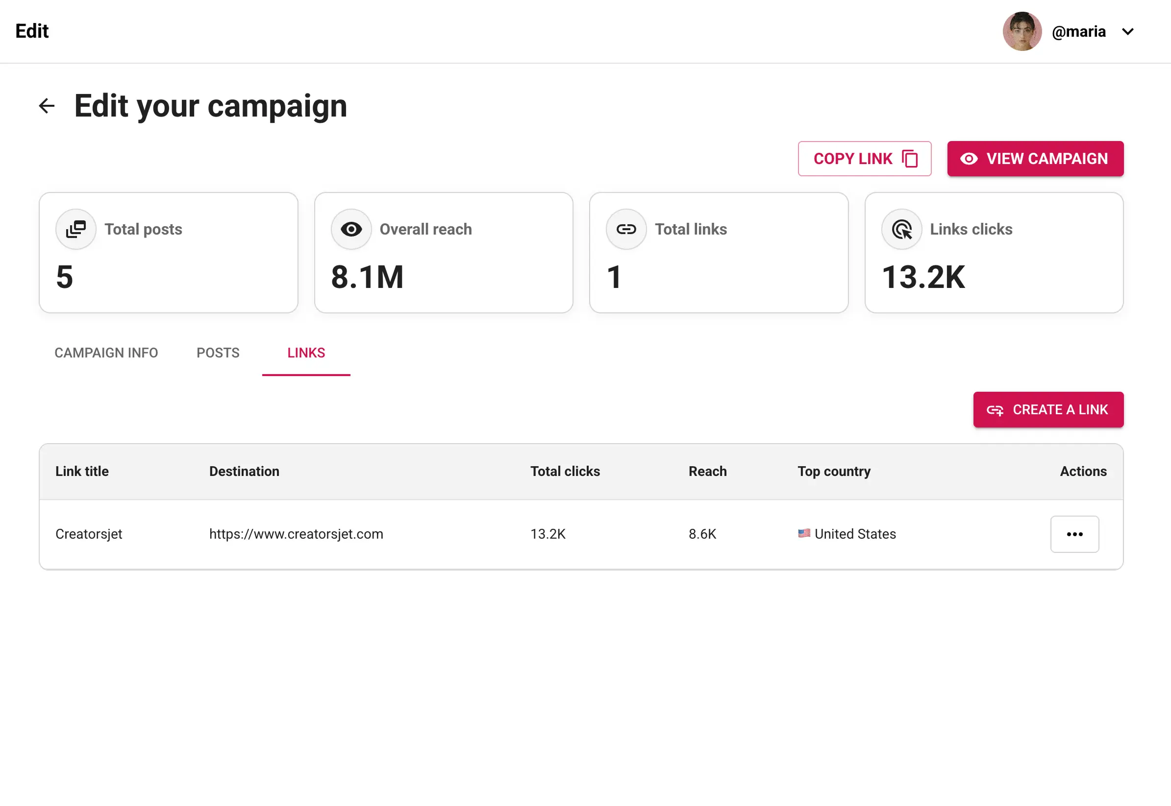 Crie e acompanhe links de campanha