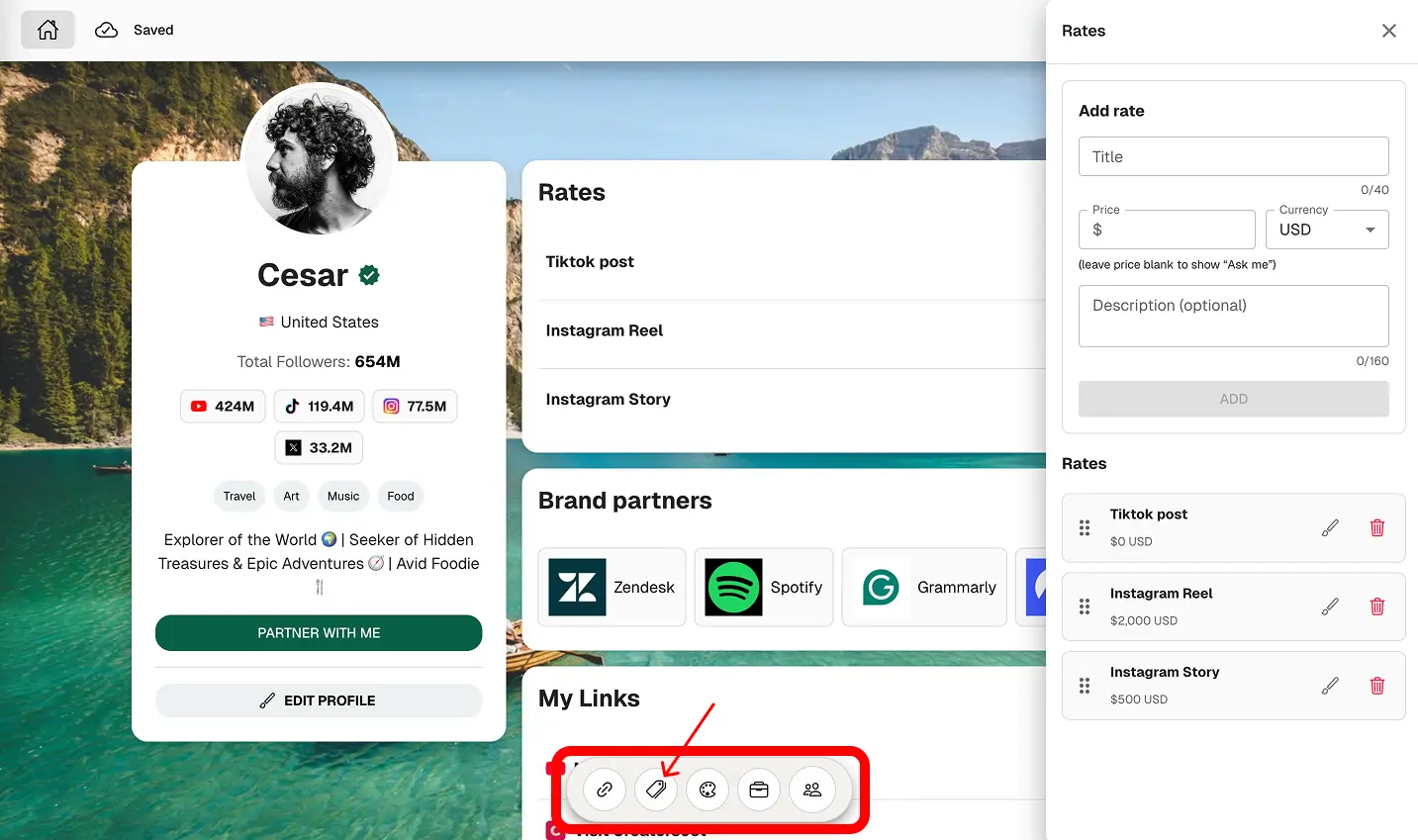 Set your rates